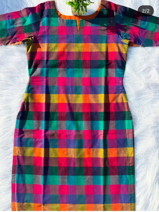 LSV472 [ Beautiful small checks , rich colours, perfect finish ]