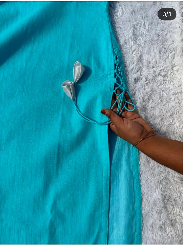 LSV398 [ Premium aqua blue perfection soft shimmer fabric ]