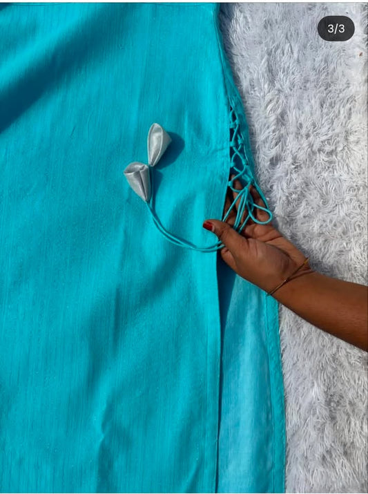 LSV398 [ Premium aqua blue perfection soft shimmer fabric ]