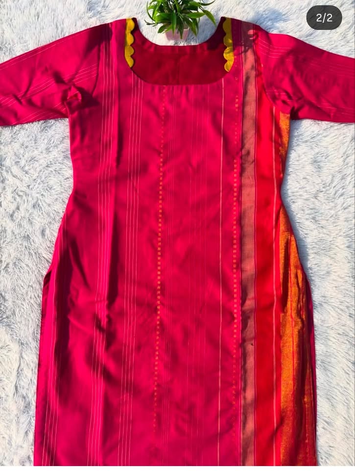 LSV 423 [ Drenched in a rich rani pink hue elevated with subtle gold acents ]