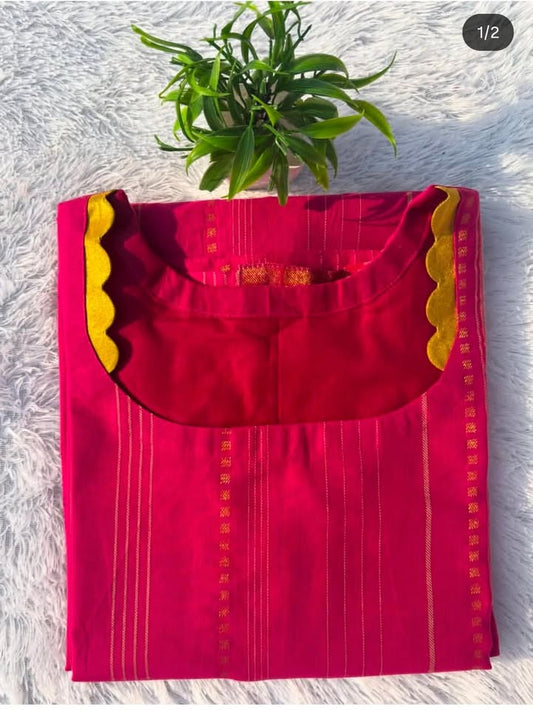 LSV 423 [ Drenched in a rich rani pink hue elevated with subtle gold acents ]