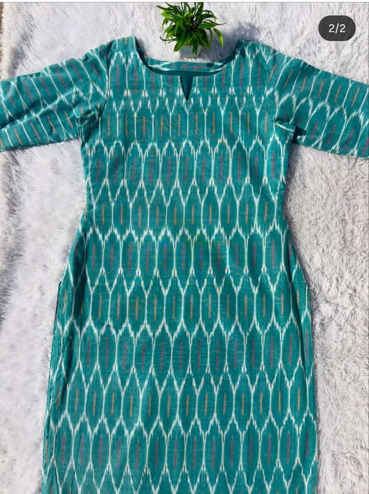 LSV 421 [ A Serene teal masterpiece with intricate IKAT patterns ]