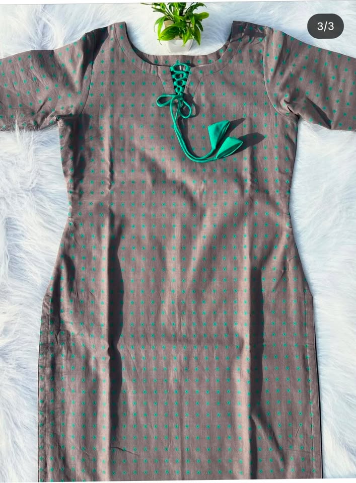 LSV 479 [ Grey  elegance meets stylish lace up tie neck design ]