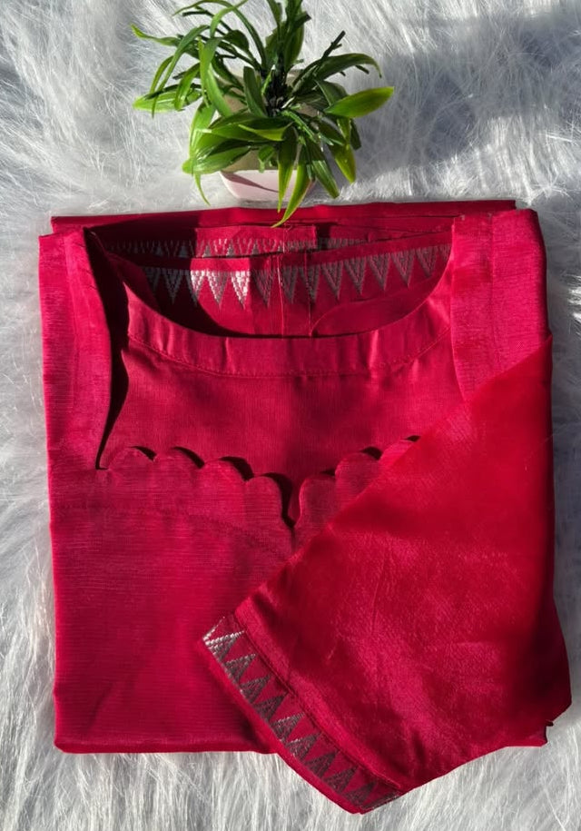 LSV 491 [ Rani pink mangalagiri pattu thats made to turn heads ]
