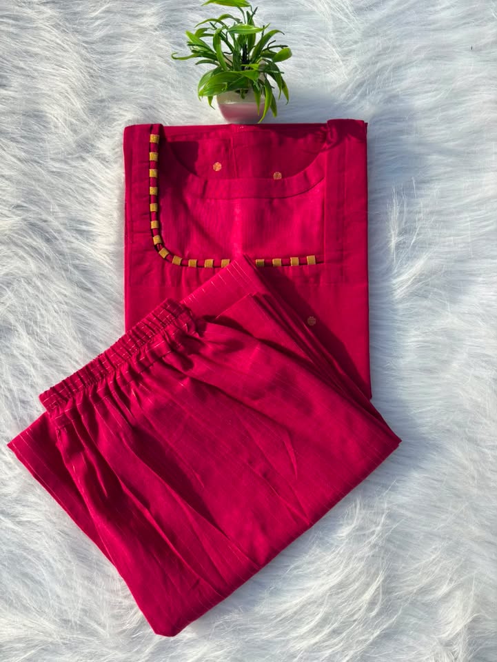 KS 20 [ A Timeless pink lurex Kurti set that radiates grace with every step ]
