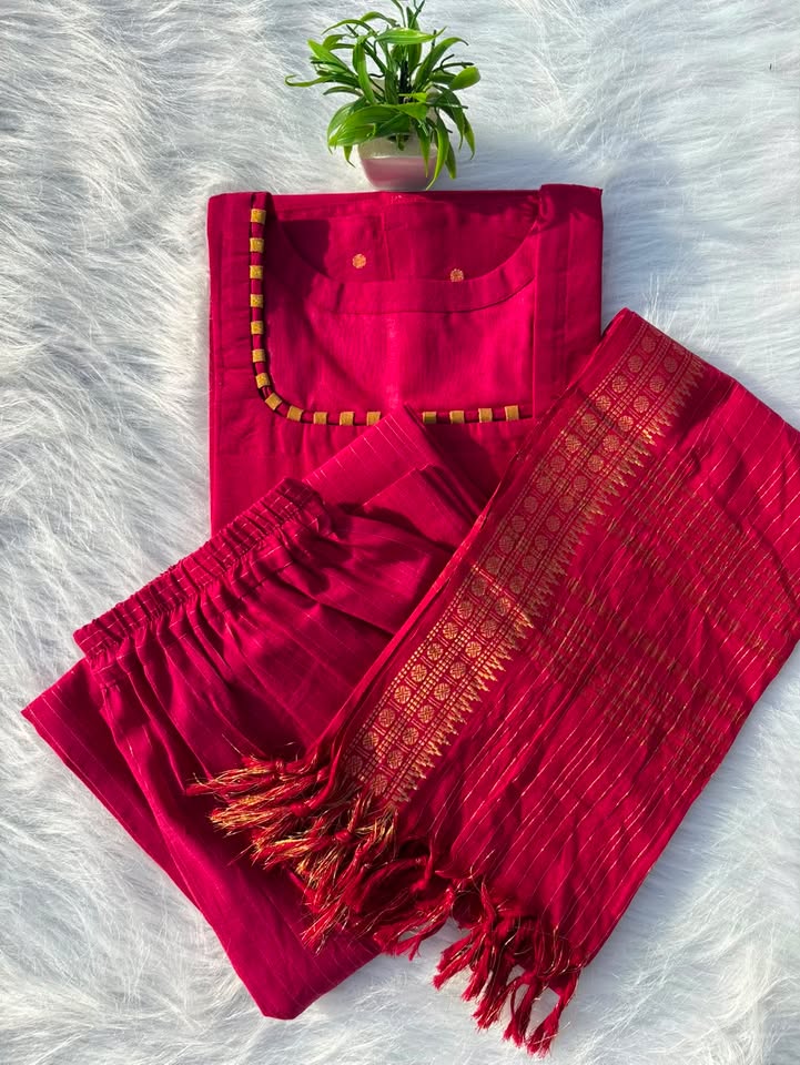 KS 20 [ A Timeless pink lurex Kurti set that radiates grace with every step ]