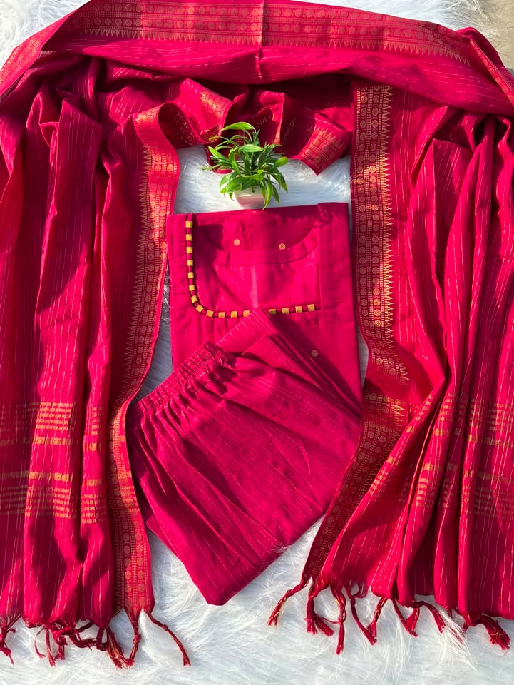 KS 20 [ A Timeless pink lurex Kurti set that radiates grace with every step ]