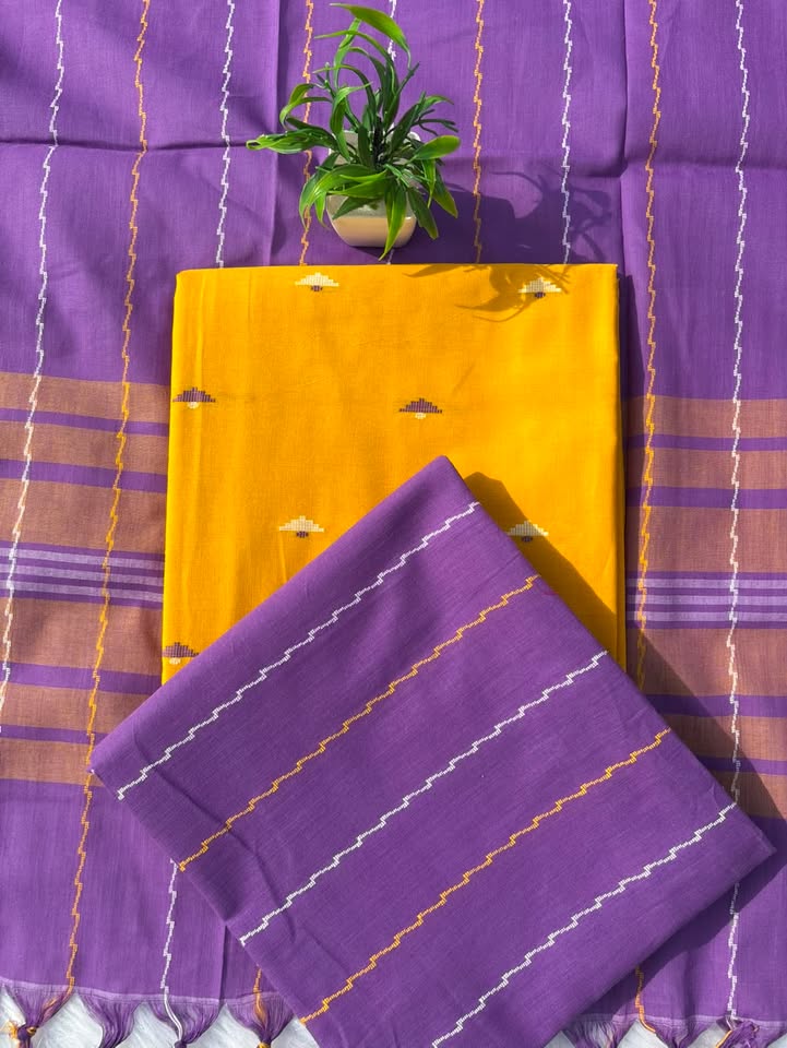 TH 08 [ Upgrade your ethnic wardrobe with this premium unstitched cotton set ]
