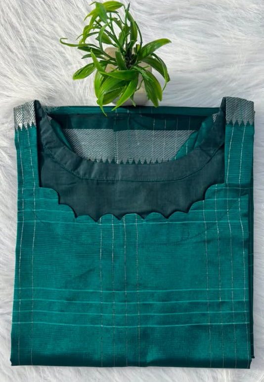 MP 03 [ Mangala Giri pattu checks in the prettiest shade of teal ]