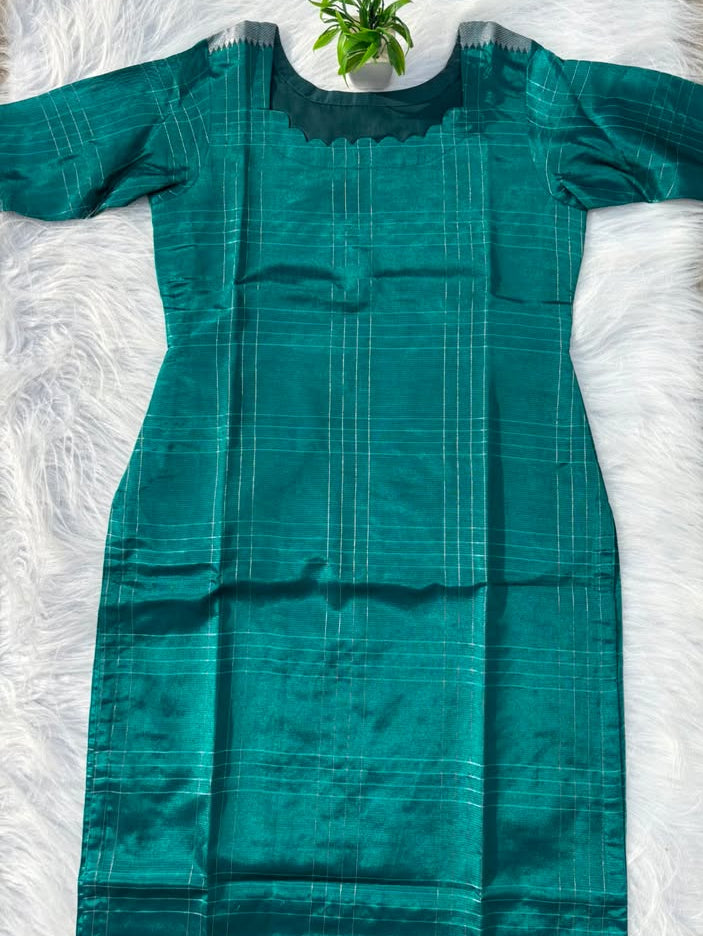 MP 03 [ Mangala Giri pattu checks in the prettiest shade of teal ]