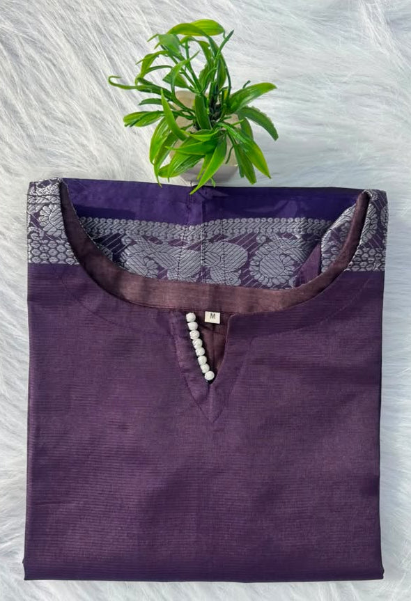 MP 02 [ Mangala Giri peacock boarder pattu Kurti ]