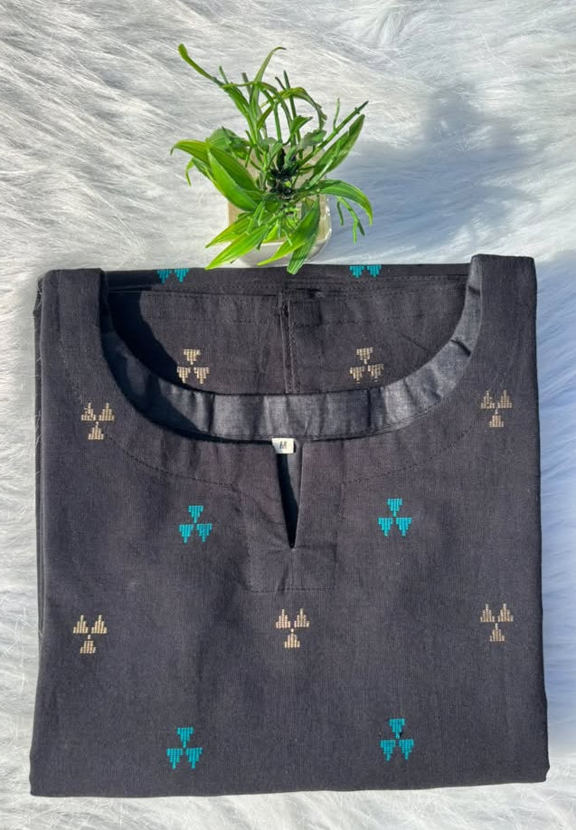 LSV 521 [ Midnight black with teal and gold weaving ]
