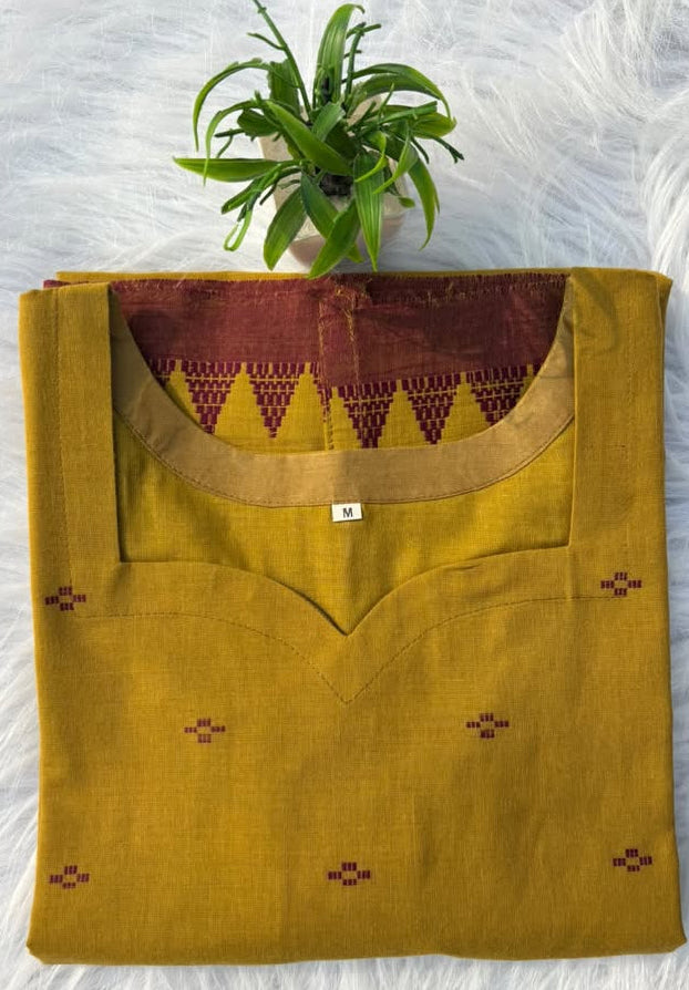 LSV 537 [ Rich mustard tones exquisite maroon detailing ]