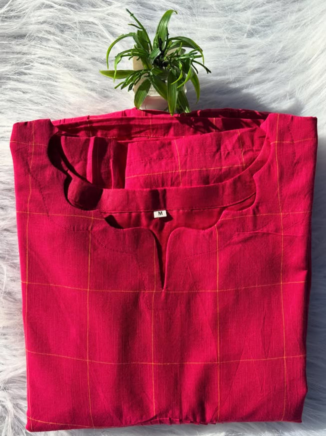 MX 58 [ Rich pink tones, delicate checks and beautifully gathered pleats ]